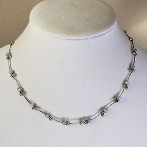 Moonstone & Silver-plate necklace